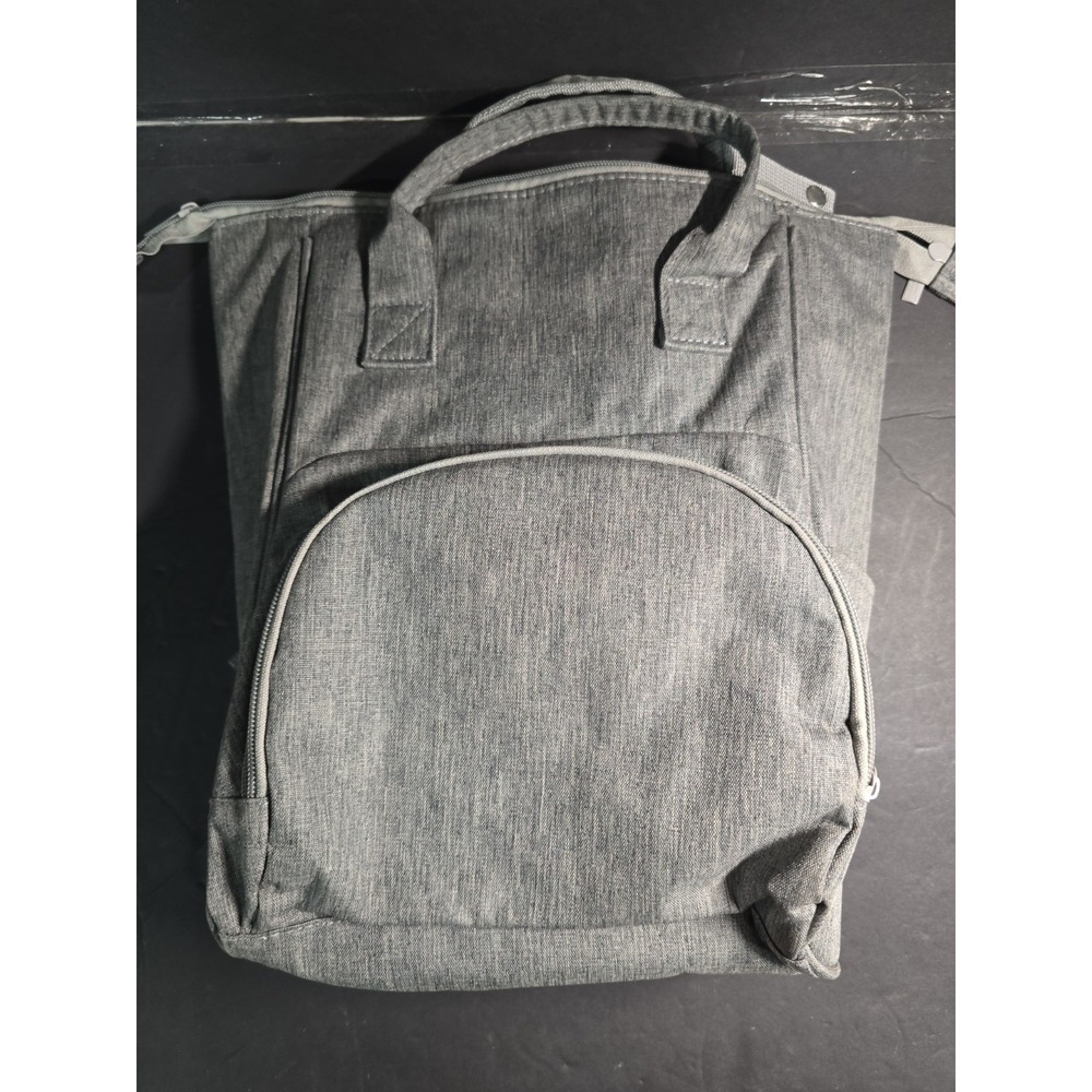 Enfamil Gray Heathered Diaper Bag Backpack with Insulated Bottle Pockets